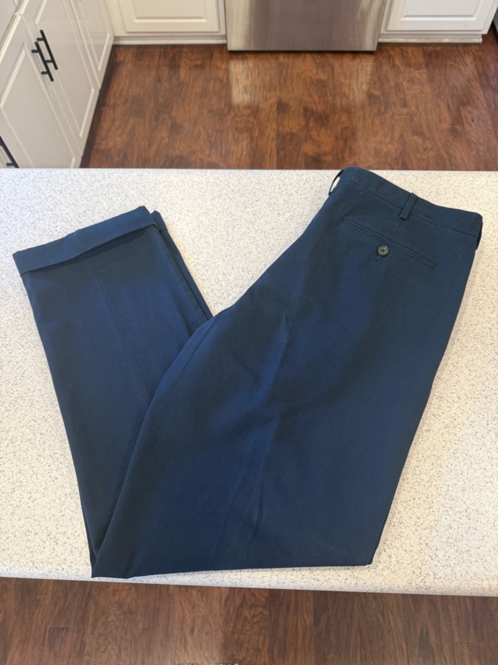 Lands' End Men's Navy Dress Pants - Slim Tailored